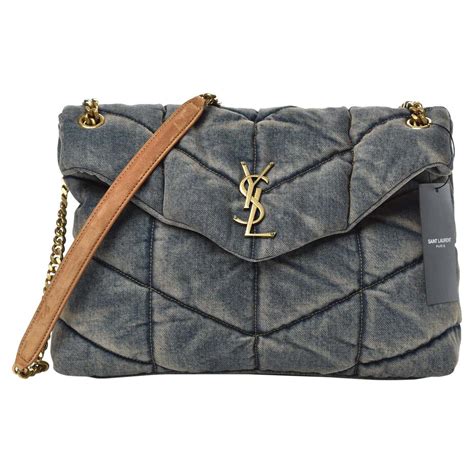 denim ysl bag|ysl small denim puffer bag.